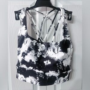 BuffBunny Black and White Sports Bra black white and gray size XL